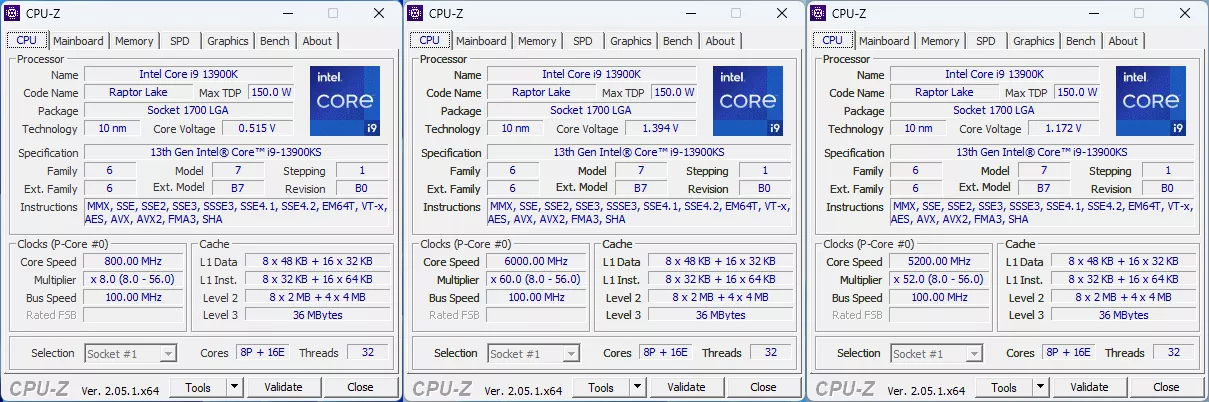 Cpu Z Core I9 13900ks Frequences